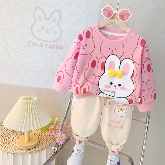 Korean Style Cartoon Clothes Set -2-piece set